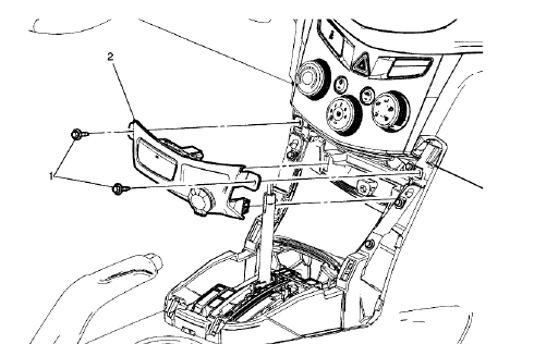 Fig. 36: Instrument Panel Lower Center Trim Plate Applique