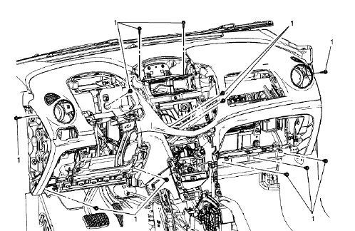 Fig. 48: Instrument Panel Bolts