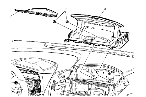 Fig. 59: Instrument Panel Upper Center Compartment