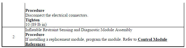 Airbag Sensing and Diagnostic Module Replacement (Encore)