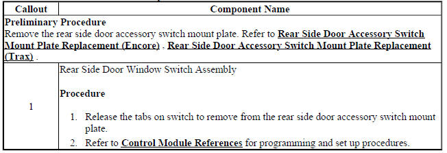 Rear Side Door Window Switch Replacement