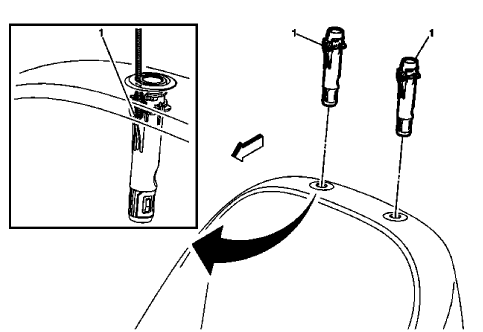 Fig. 12: Front Seat Head Restraint Adjust Rod Guide