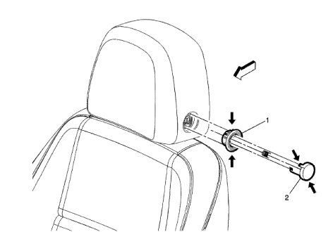 Fig. 13: Front Seat Head Restraint Adjust Knob