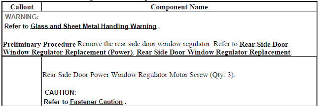 Rear Side Door Window Regulator Motor Replacement