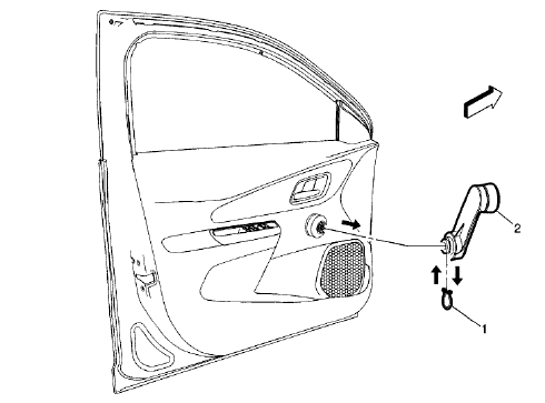 Fig. 28: Front Side Door Window Regulator Handle