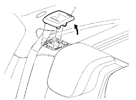 Fig. 43: Rear Seat Back Cushion Latch Release Handle Bezel