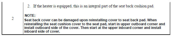 Driver or Passenger Seat Back Cover and Pad Replacement