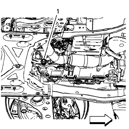 Fig. 19: Transmission Mount Bracket To Rear Mount Through Bolt