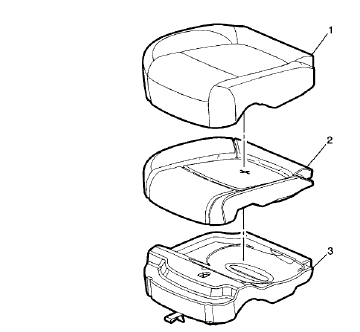 Fig. 31: Rear Seat Cushion Cover And Pad (40%)