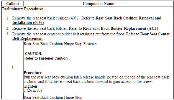 Rear Seat Back Cushion Removal and Installation (60%)