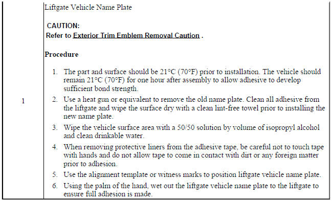 Liftgate Emblem/Nameplate Replacement (Encore LTZ LT)