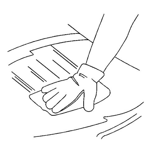 Fig. 59: Cleaning Excess Urethane Adhesive From Body