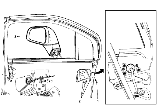 Fig. 7: Outside Rearview Mirror