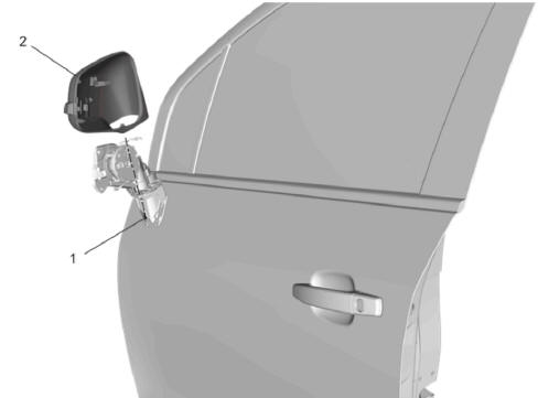 Fig. 8: Outside Rearview Mirror Housing Upper Cover