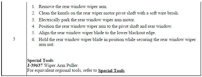 Rear Window Wiper Arm Replacement