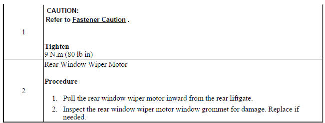 Rear Window Wiper Motor Replacement