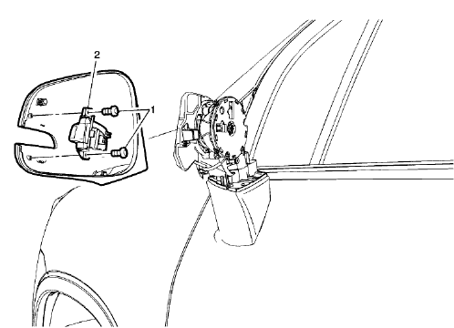 Fig. 22: Outside Rearview Mirror Turn Signal Lamp