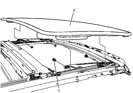 Fig. 13: Sunroof Window & Bolts